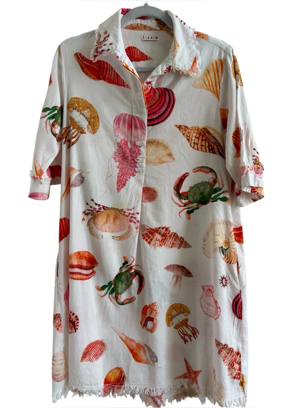 Tizzie Seashore Beach Shift Dress Sz M